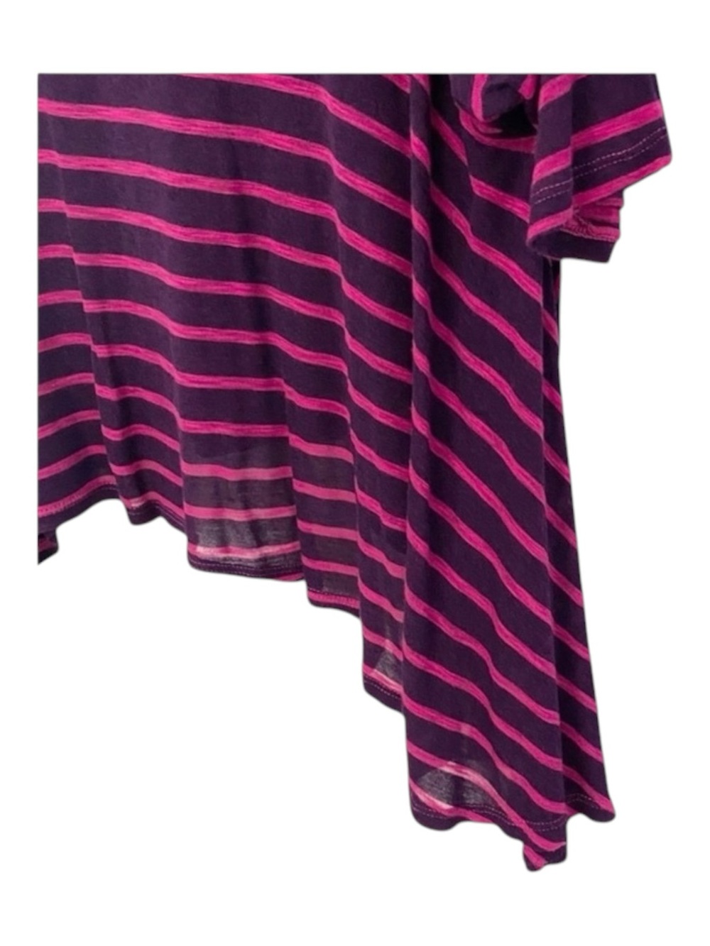 new LF Emma & Sam ᯾ Oversized Stripe Hi Lo Handkerchief Hem Tee ᯾ T Shirt Top XS - Picture 6 of 16